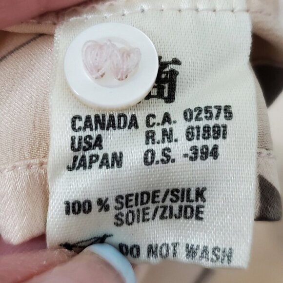 Escada Blouse Womens Size 34 US 4 Silk Peach Half Button Long Sleeve Vintage Top - Picture 8 of 13